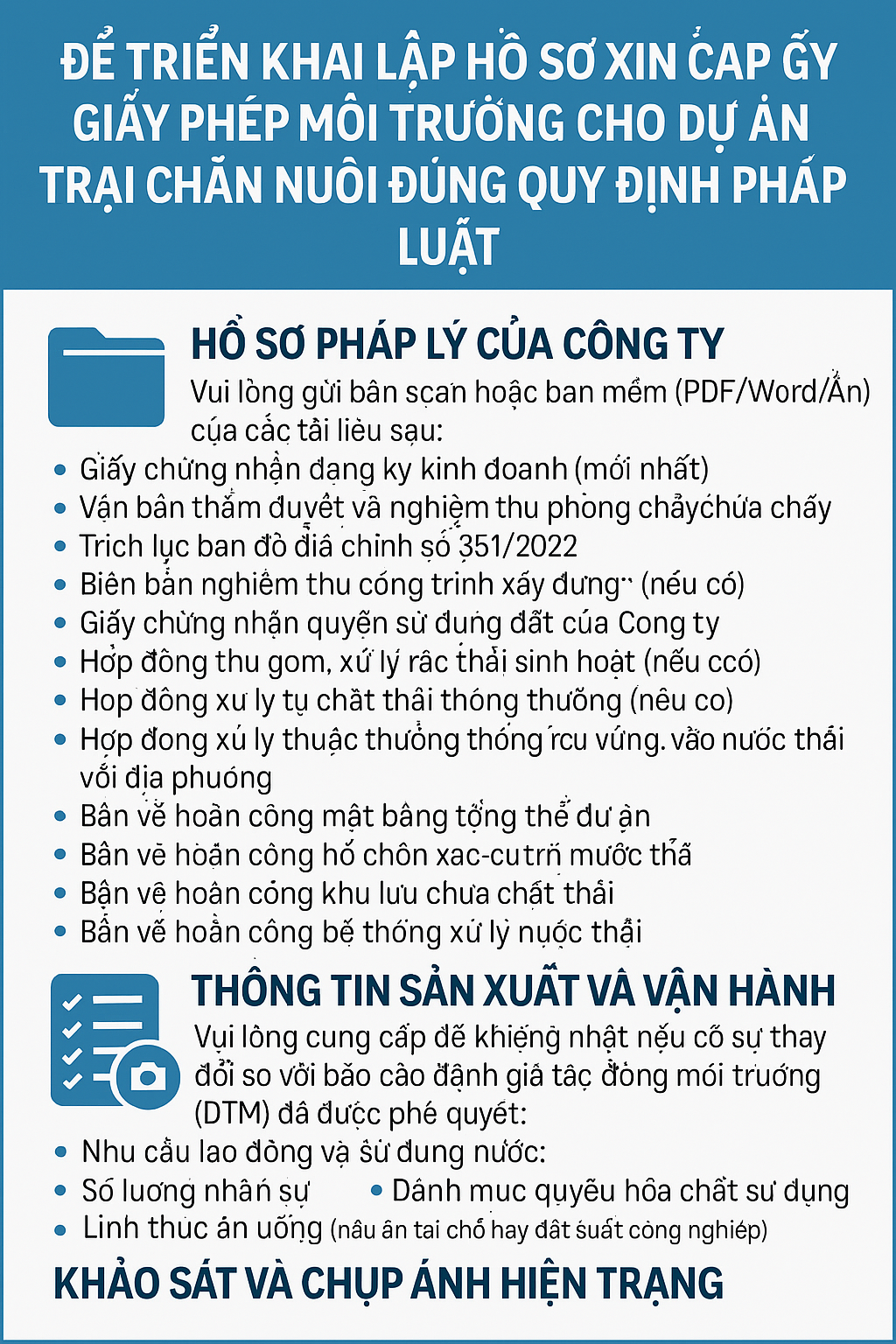 Báo cáo đánh giá tác động môi trường (ĐTM) hoặc đề xuất cấp Giấy phép môi trường